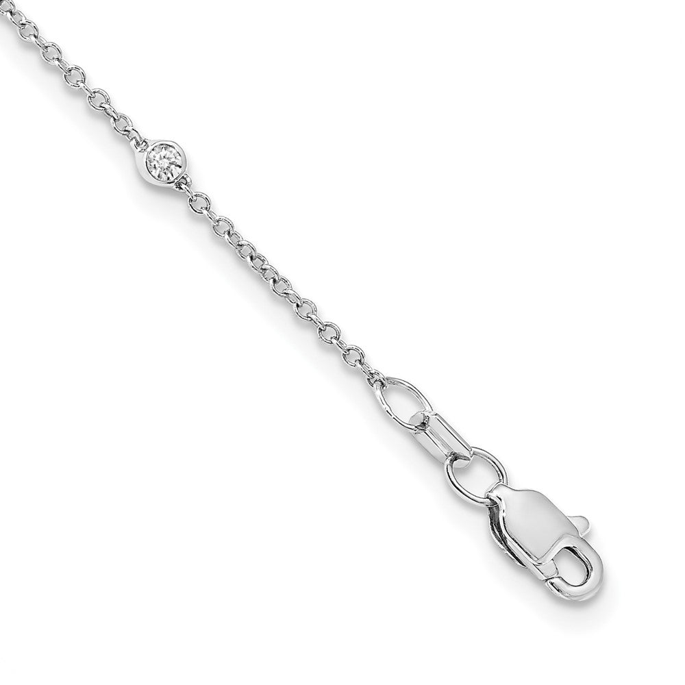 True Origin 14k White Gold 1/2 carat Lab Grown Diamond VS DEF Eighteen Station 18 inch Necklace