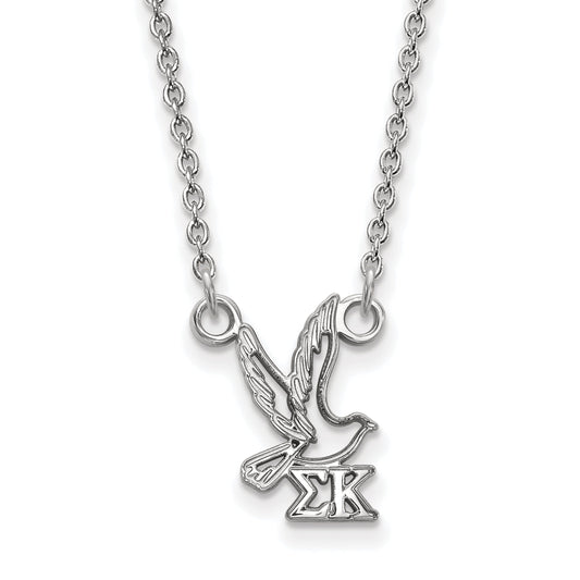 Sterling Silver 18in Official Licensed Greek Sororities Sigma Kappa (??) XS Pendant w/ Necklace