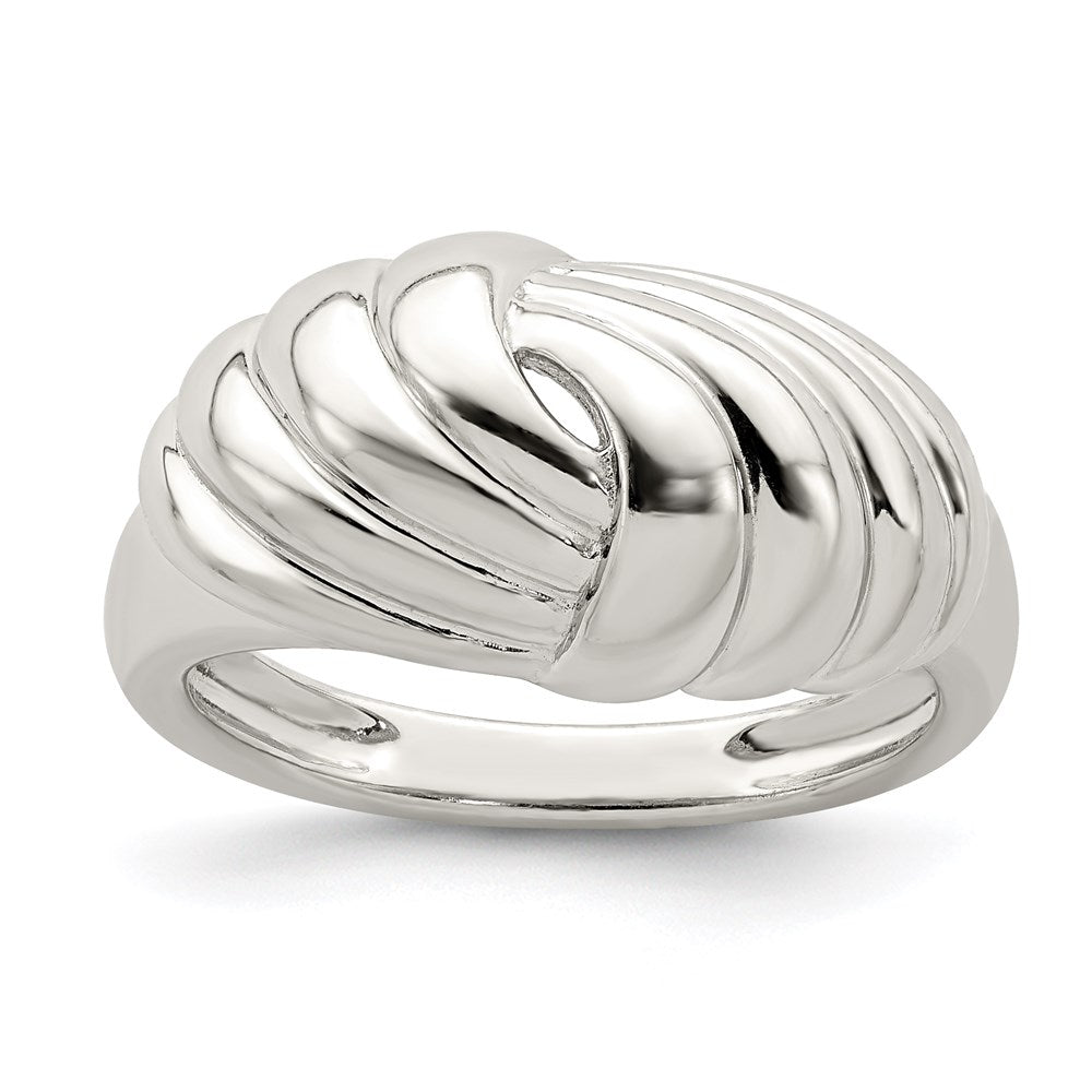 Sterling Silver Weaved Scalloped Ring