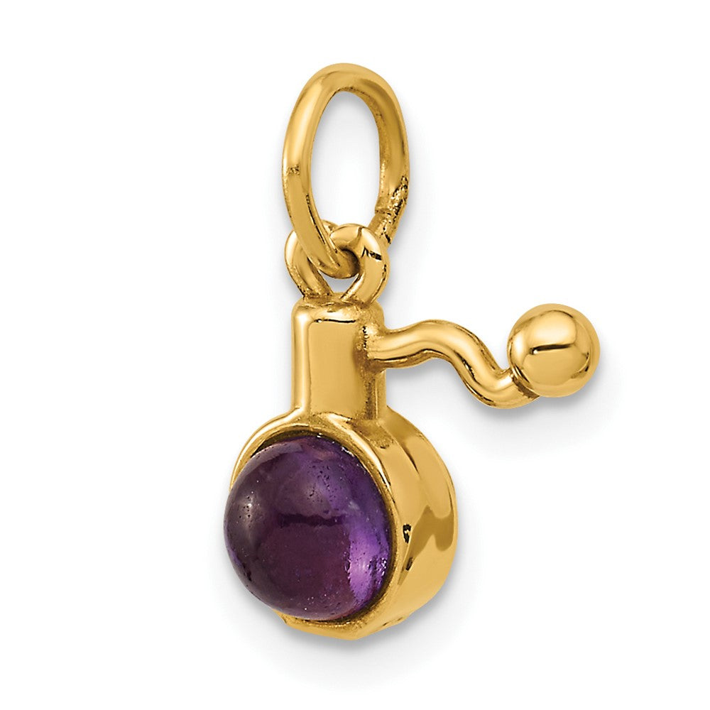 14ky Fancy Amethyst Cabochon Perfume Charm