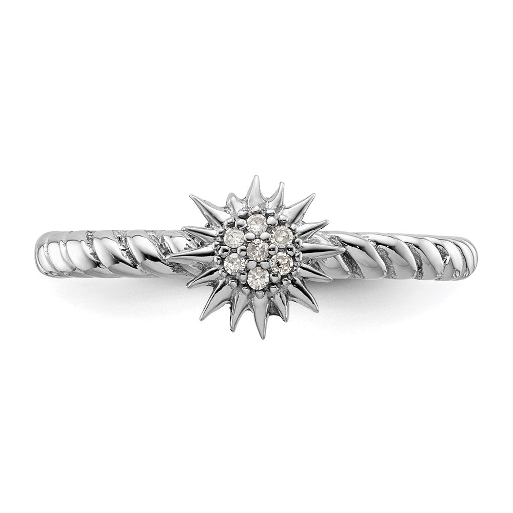 Sterling Silver Stackable Expressions Diamond Star Ring Size -6