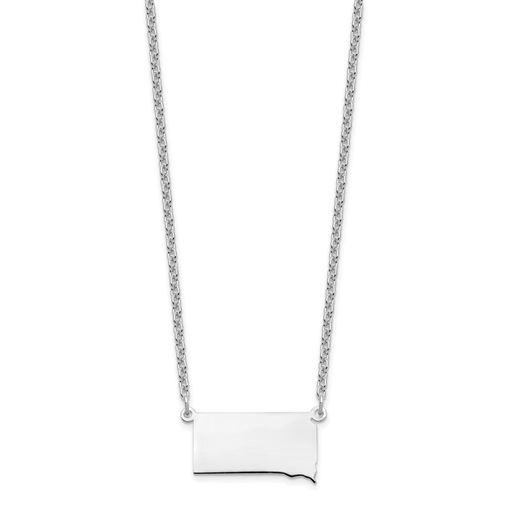 Sterling Silver/Rhodium-plated South Dakota State Necklace