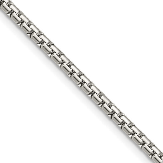 Stainless Steel Polished 3mm 22in Flat Box Chain