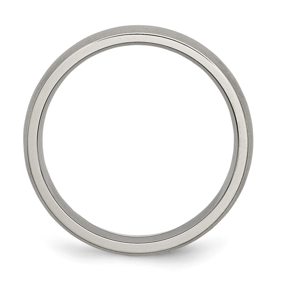 Titanium Brushed 5mm Half Round Band Size - 10.5