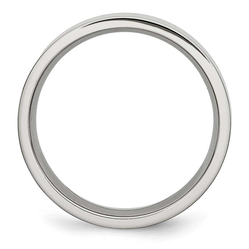Stainless Steel Polished 6mm Flat Band Size - 12