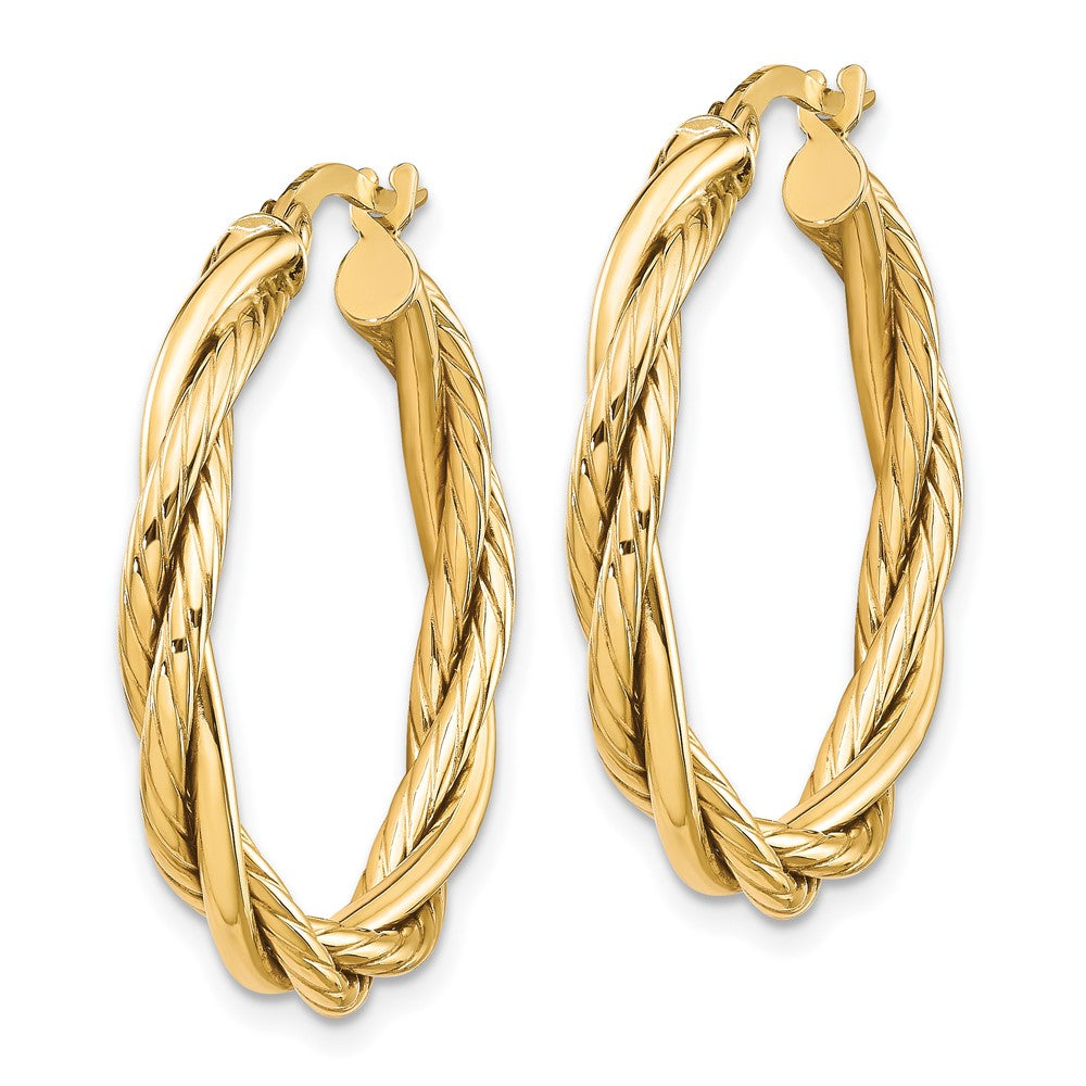 10K Polished Twisted Hoop Earrings