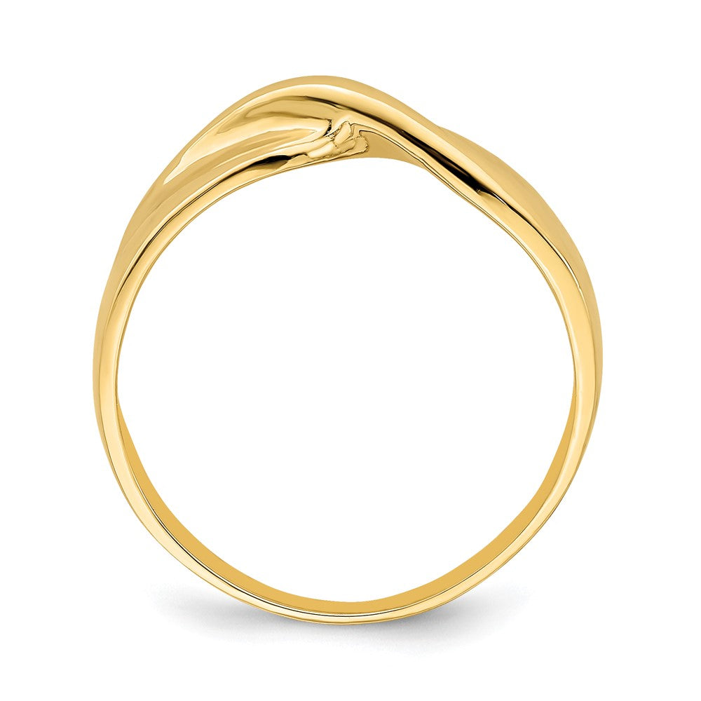 14K Polished Single Twist Ring Size 6
