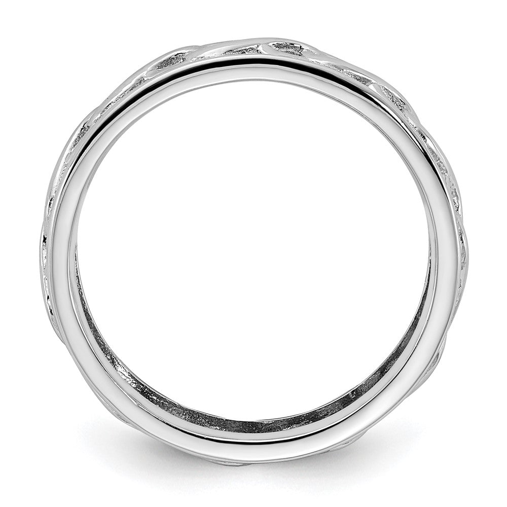 Sterling Silver Stackable Expressions Carved Band Ring