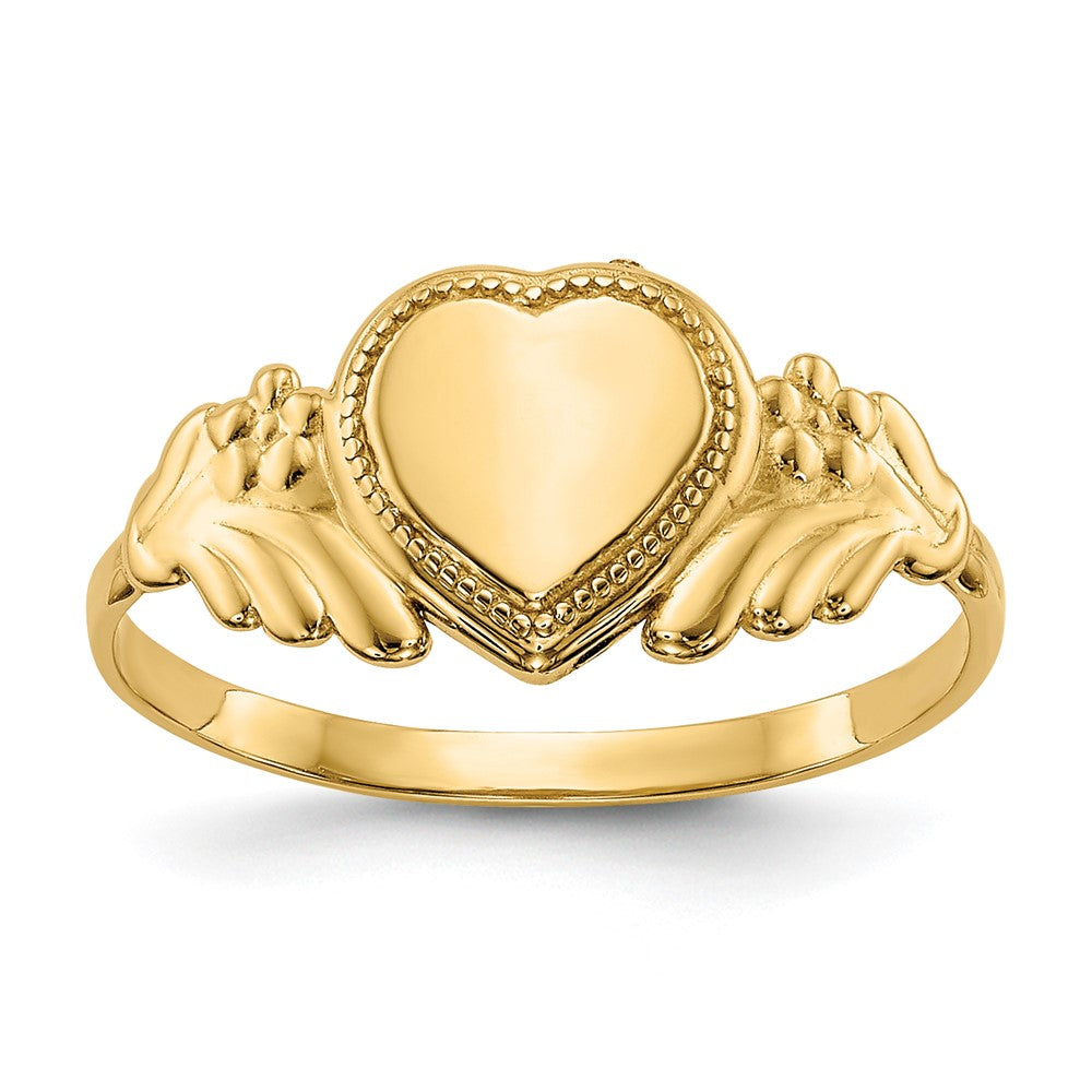 14k Polished Heart Baby Ring Size 3