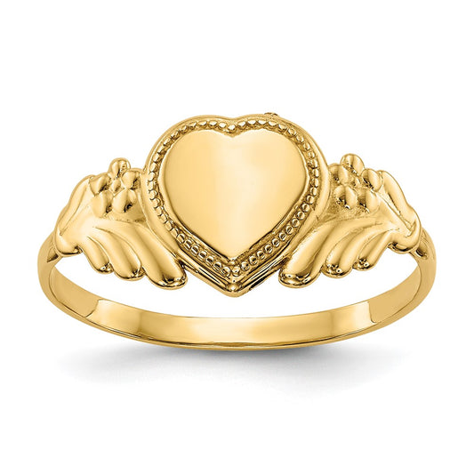 14k Polished Heart Baby Ring Size 3