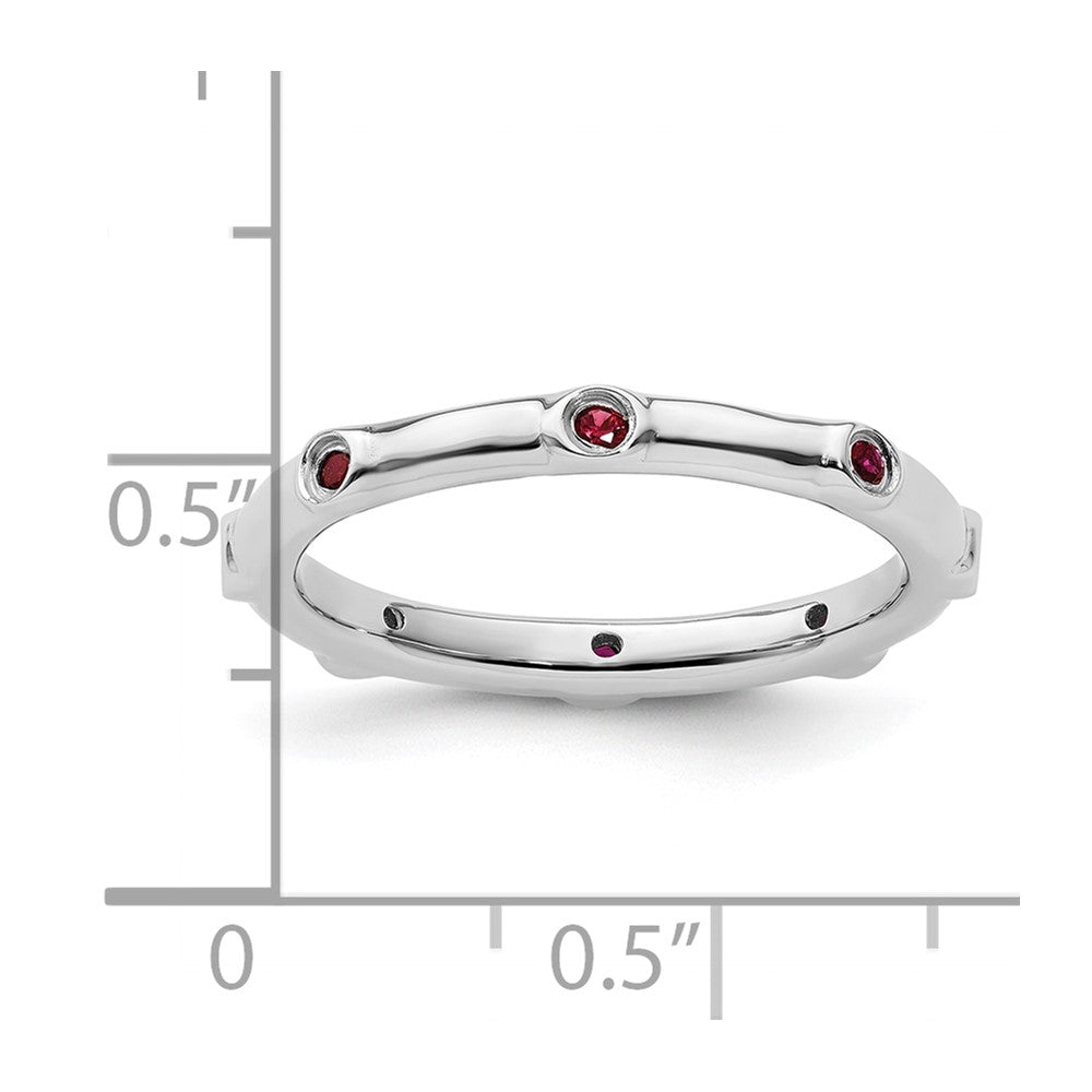 Sterling Silver Stackable Expressions Created Ruby Ring Size -7