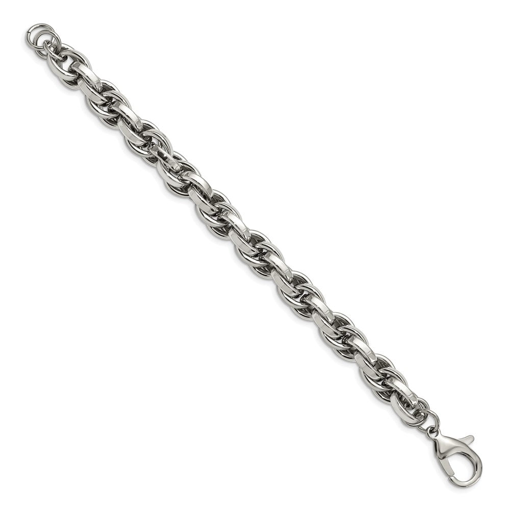 Stainless Steel Polished Oval Link 8.5in Bracelet 8.5 inches