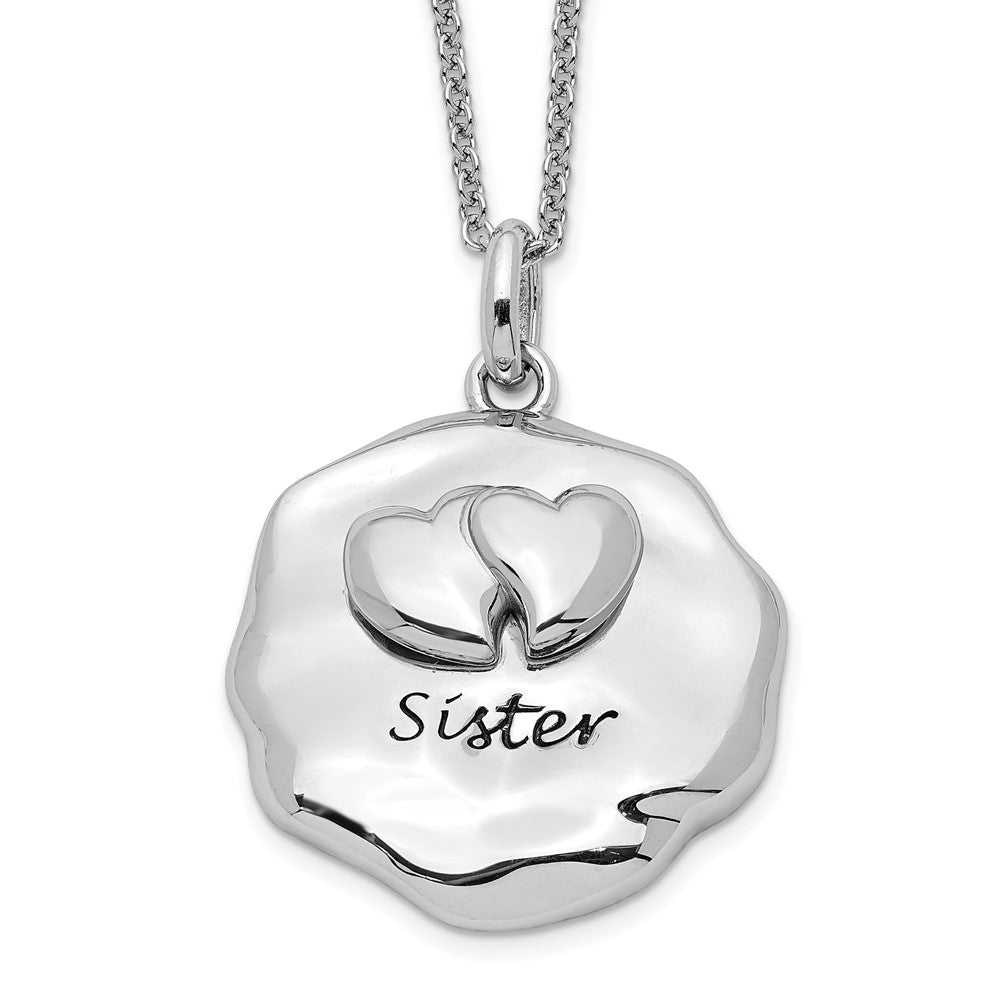 Sentimental Expressions Sterling Silver Rhodium-plated Antiqued For You My Sister 18in. Necklace 18 Inches