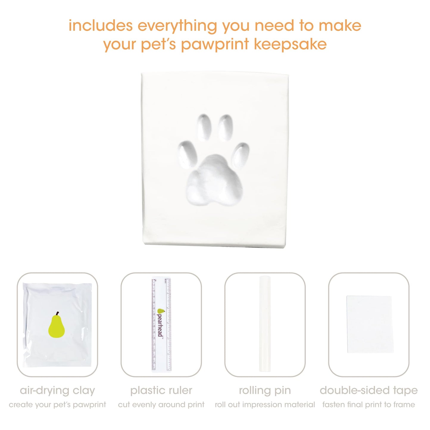Pawprints Hinged White Wood 4x6 Photo Frame with Clay Tools and Instructions QGM20966
