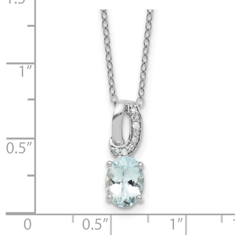 SS Aquamarine & Diamond Pend
