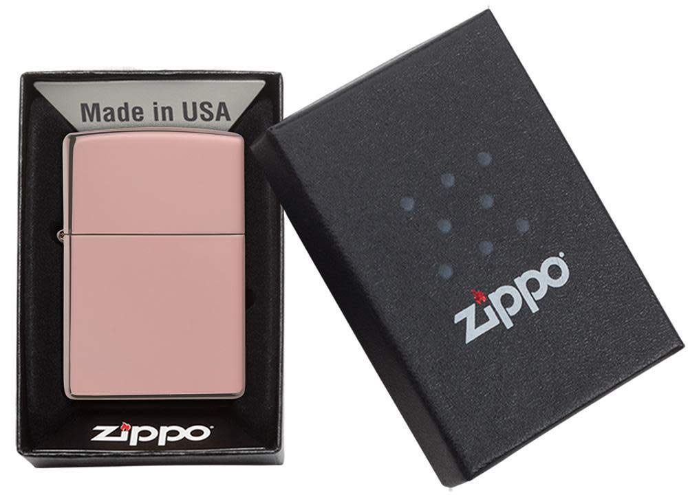 Zippo High Polish Rose Gold Pocket Lighter