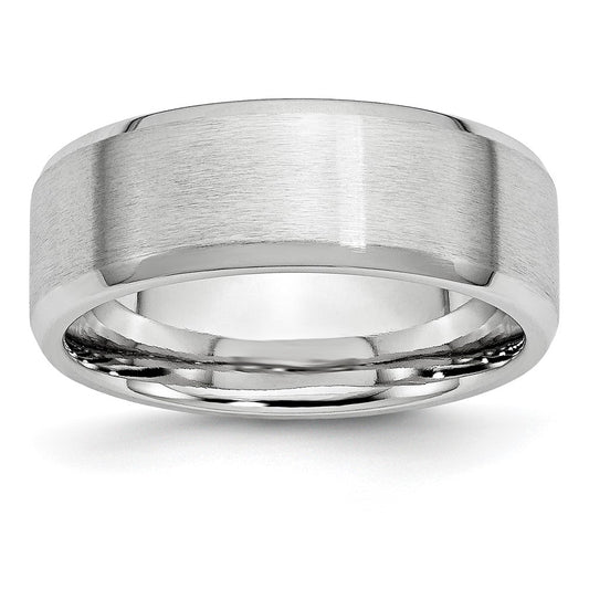 Cobalt Satin and Polished Beveled Edge 8mm Band Size - 10.5