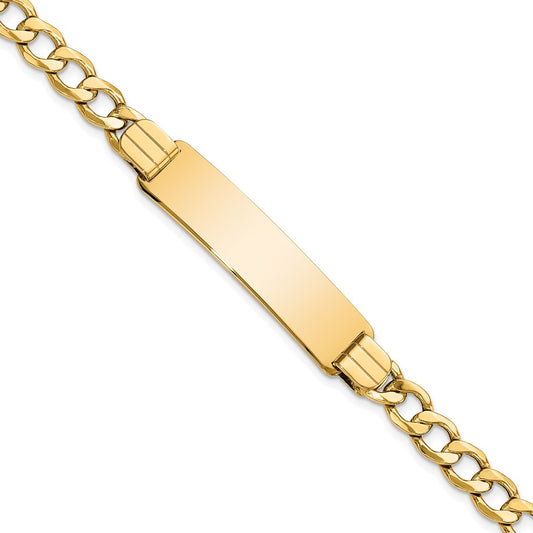 10k Semi-solid Curb Link ID Bracelet