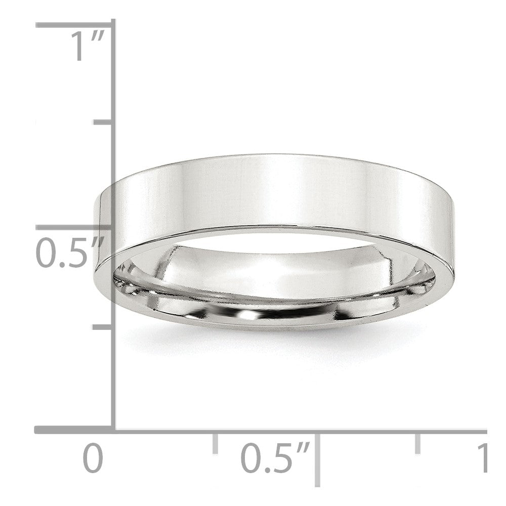 Sterling Silver 5mm Comfort Fit Flat Size 11.5 Band