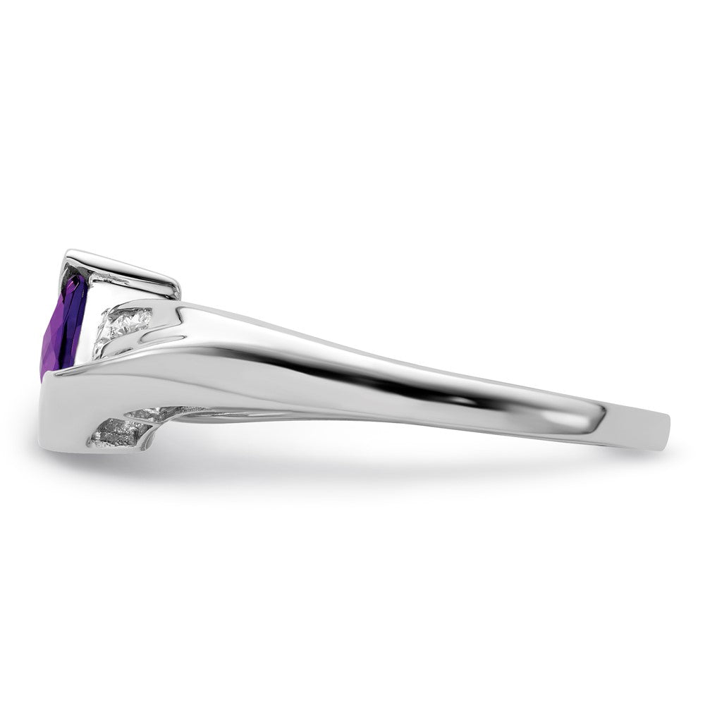 SS Amethyst Ring 1-5X5 AM, 4-.01 - Stone:B Mel:F60