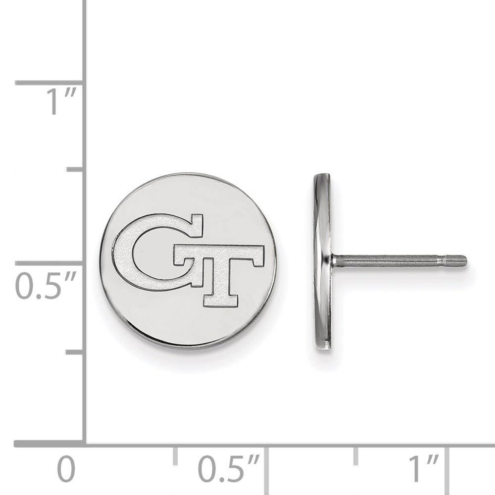 LogoArt Sterling Silver Georgia Institute Of Technology Small Disc Earrings Female Adult