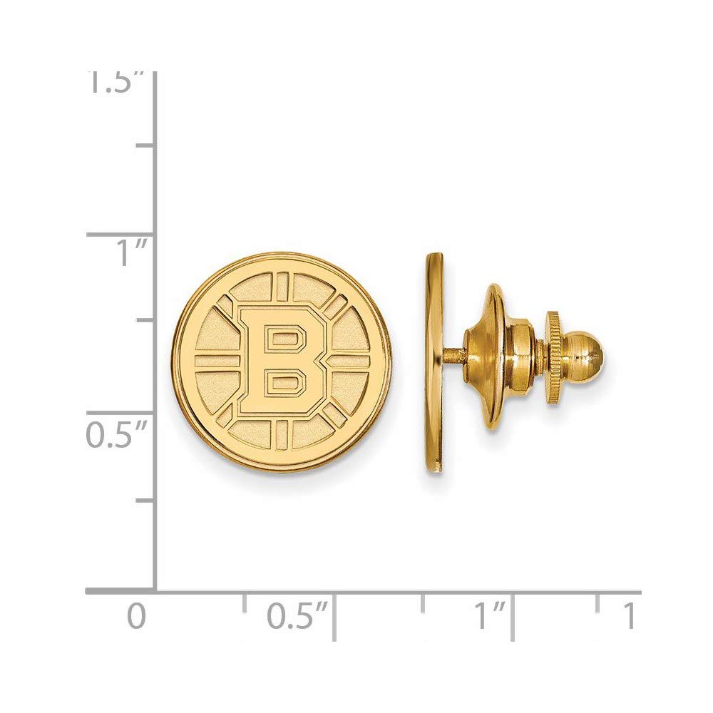 SS 14k Yellow Gold Plated NHL Boston Bruins Lapel or Tie Pin