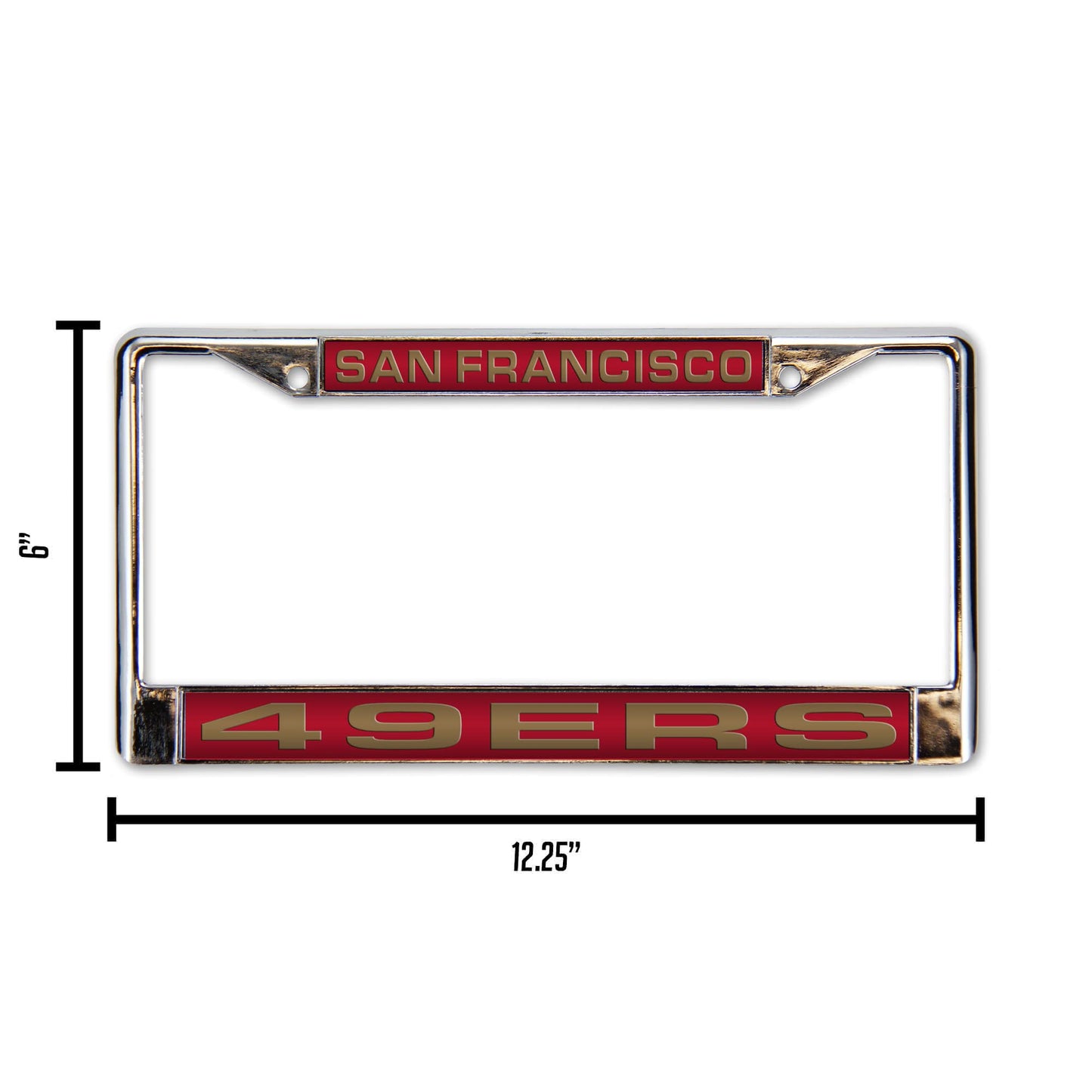 San Francisco 49ers License Plate Frame Laser Cut Chrome