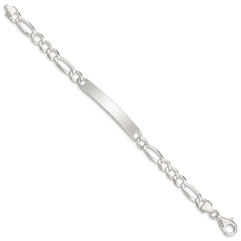Sterling Silver Figaro Link ID Bracelet 8.5 inches