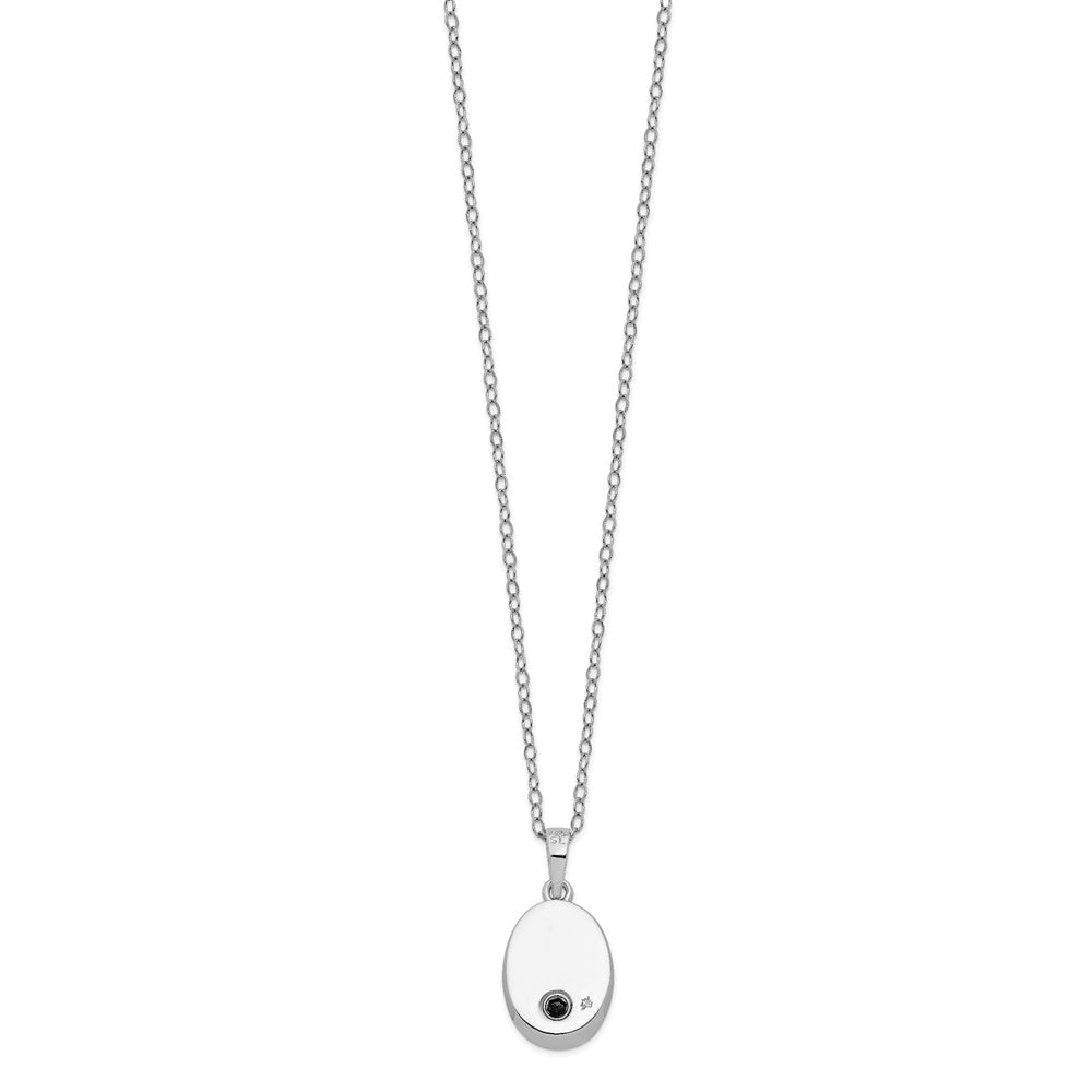 Sentimental Expressions Sterling Silver Rhodium-plated CZ Antiqued Flower Ash Holder 18 Inch Necklace 18 Inches
