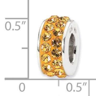 Sterling Silver Reflections Orange Double Row Preciosa Crystal Bead