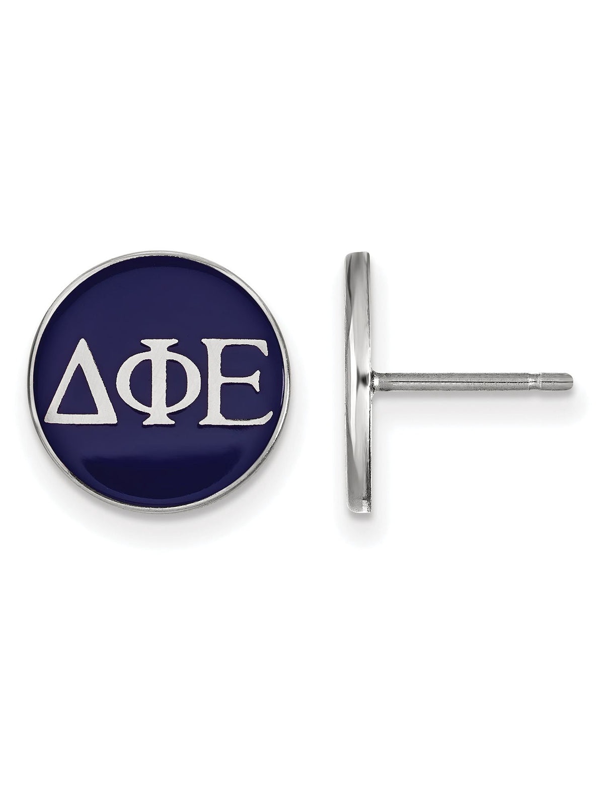 Sterling Silver Official Licensed Greek Sororities Delta Phi Epsilon (???) Enameled Post Earrings