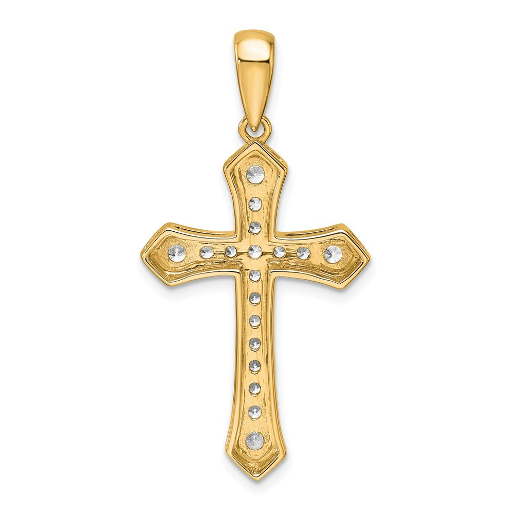 True Origin 14k 3/4 carat Lab Grown Diamond VS D E F Cross Pendant