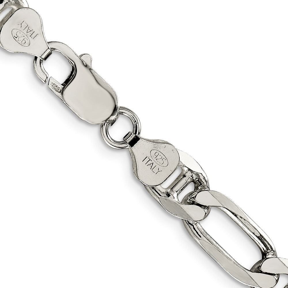 Sterling Silver 8.25mm Figaro Anchor Chain 26 Inches