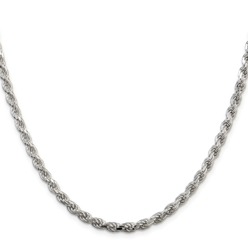 Sterling Silver 4.25mm Diamond-cut Rope Chain 20 Inches
