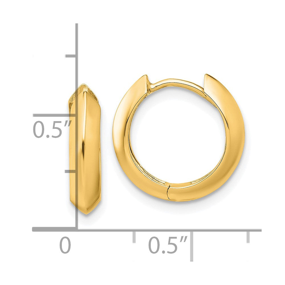 14K Polished Hinged Huggie Earrings