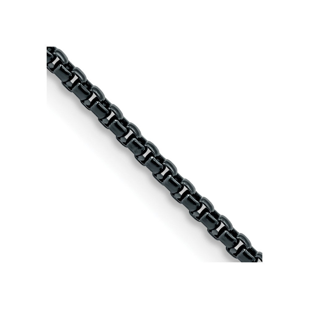 Stainless Steel Polished Blue/Grey IP-plated 2.5mm 24in Box Chain