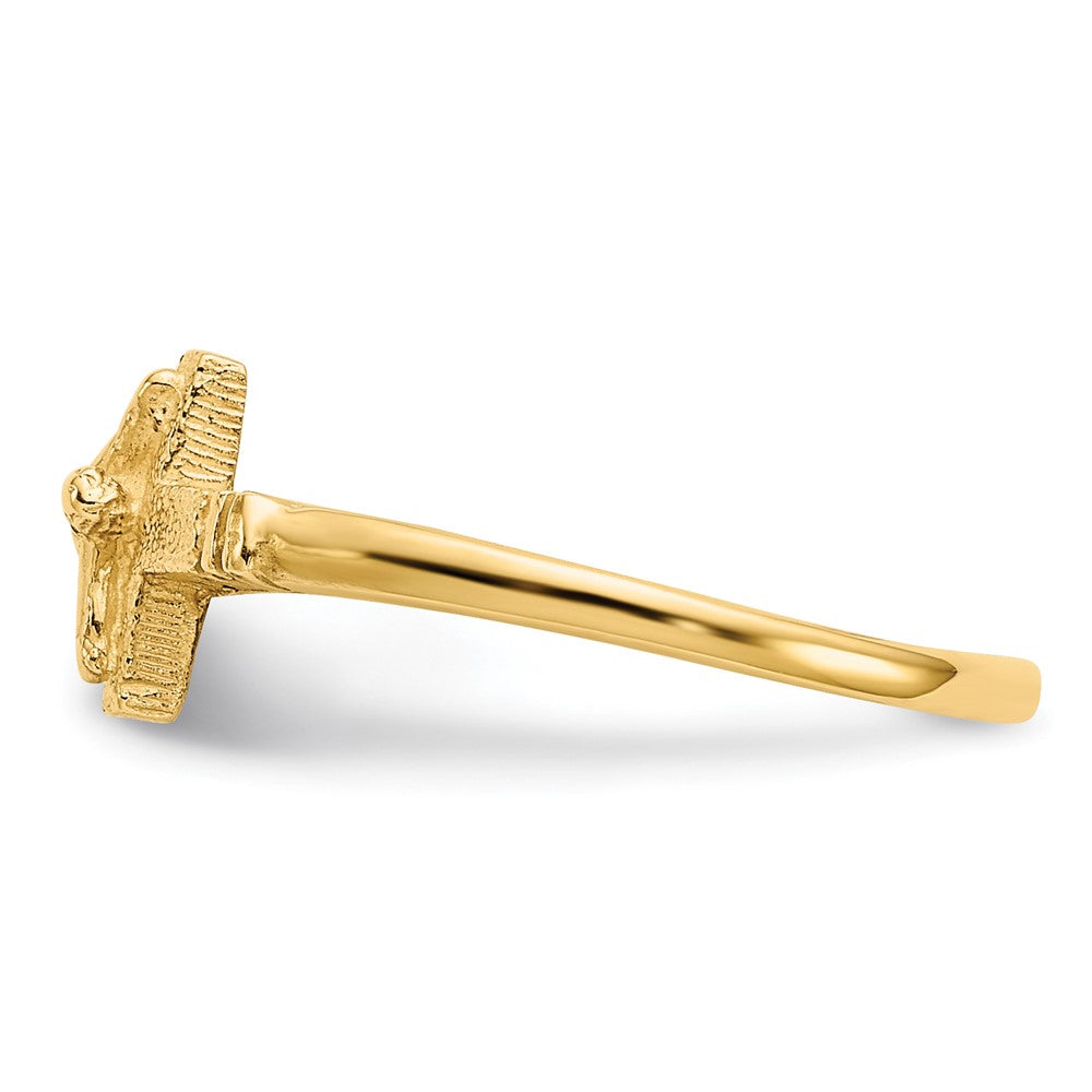 14K Satin Finish Childs Crucifix Ring Size 3.5