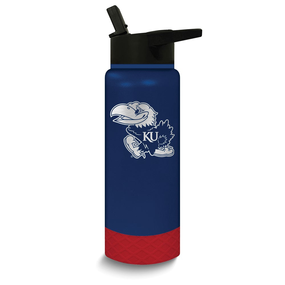 Collegiate University of Kansas Stainless Steel Silicone Grip 24 oz. Water Bottle