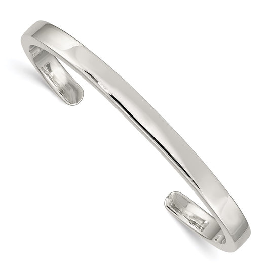 Sterling Silver 5mm Cuff Bangle 7 inches