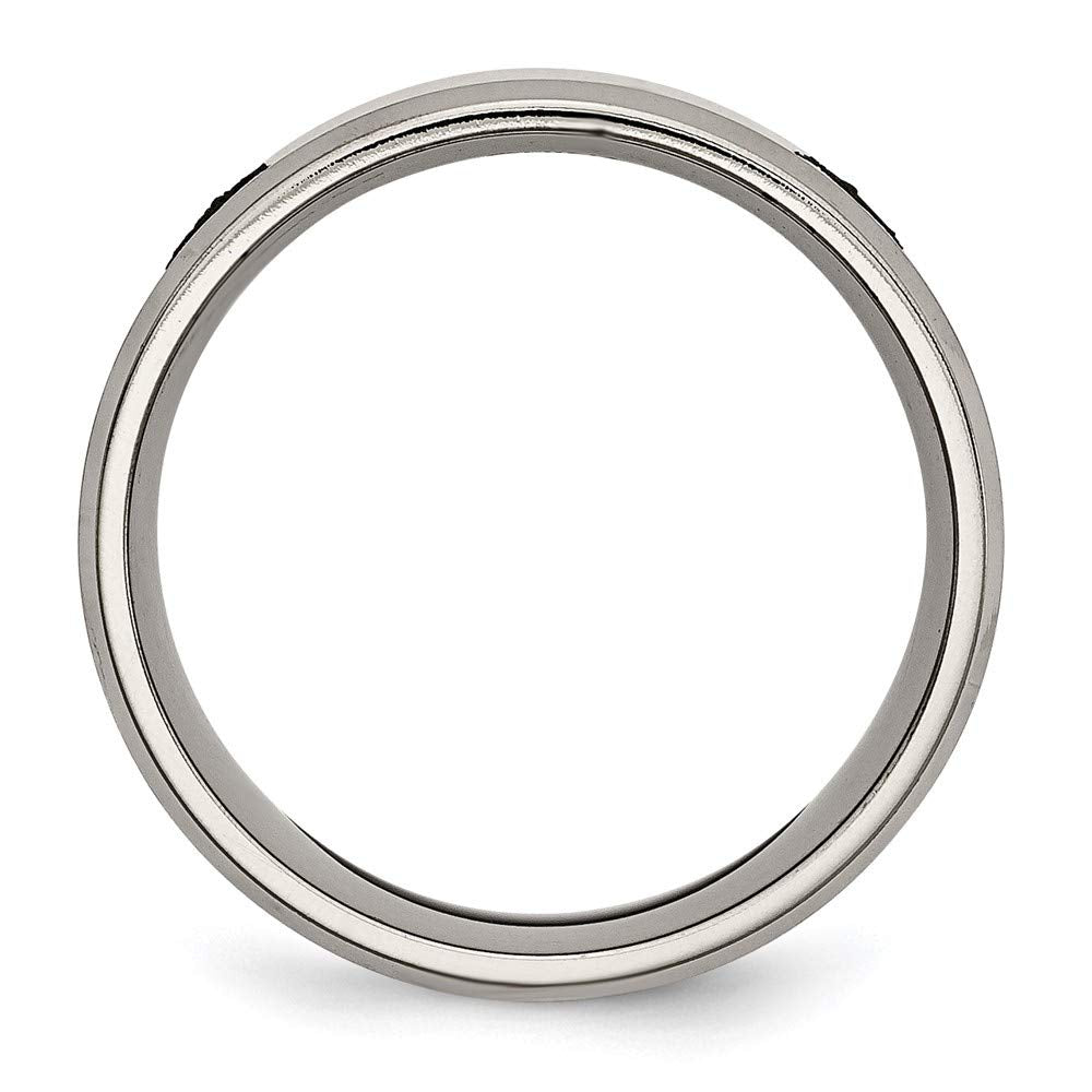 Chisel Titanium Brushed and Polished Masonic Laser Design 8mm Beveled Edge Band TB115M