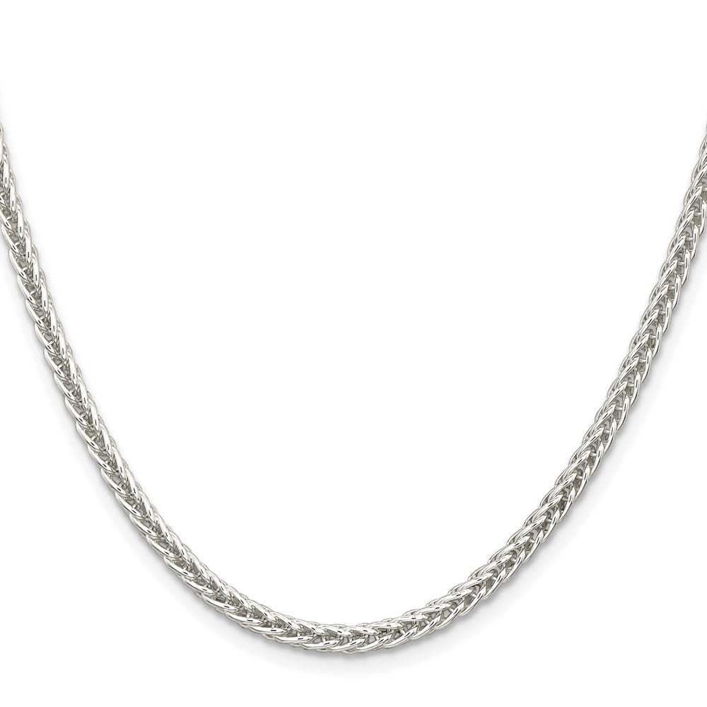 Sterling Silver 3mm Square Spiga Chain 24 Inches