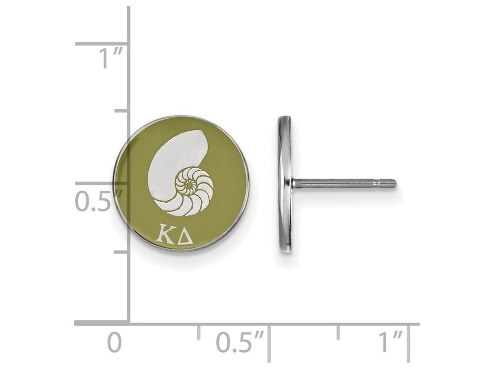 Sterling Silver Official Licensed Greek Sororities Kappa Delta (??) Enameled Post Earrings