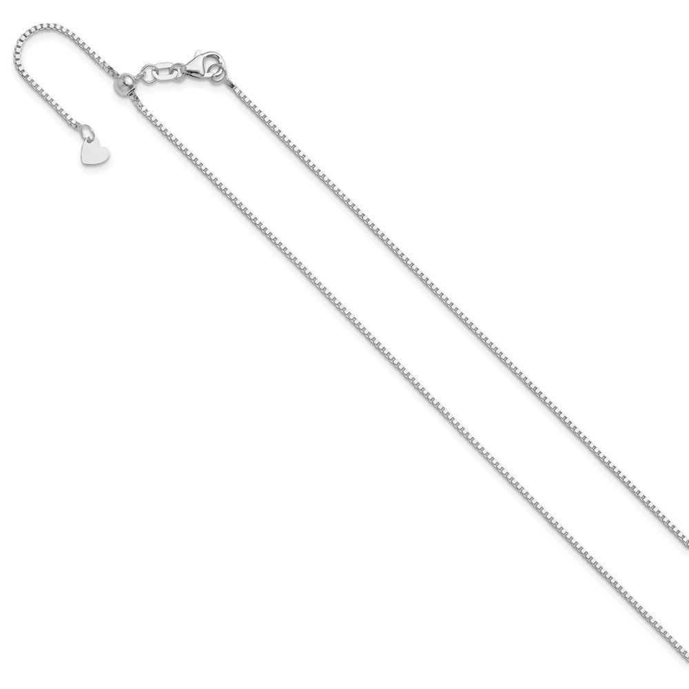 10K White Gold Adjustable 1mm Box Chain