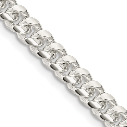 Sterling Silver 5mm Domed w/ Side D/C Curb Chain 16 Inches