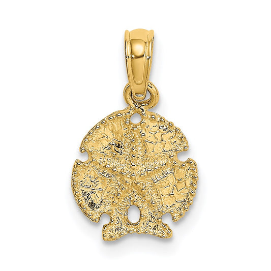 14K Starfish on Sand Dollar Pendant