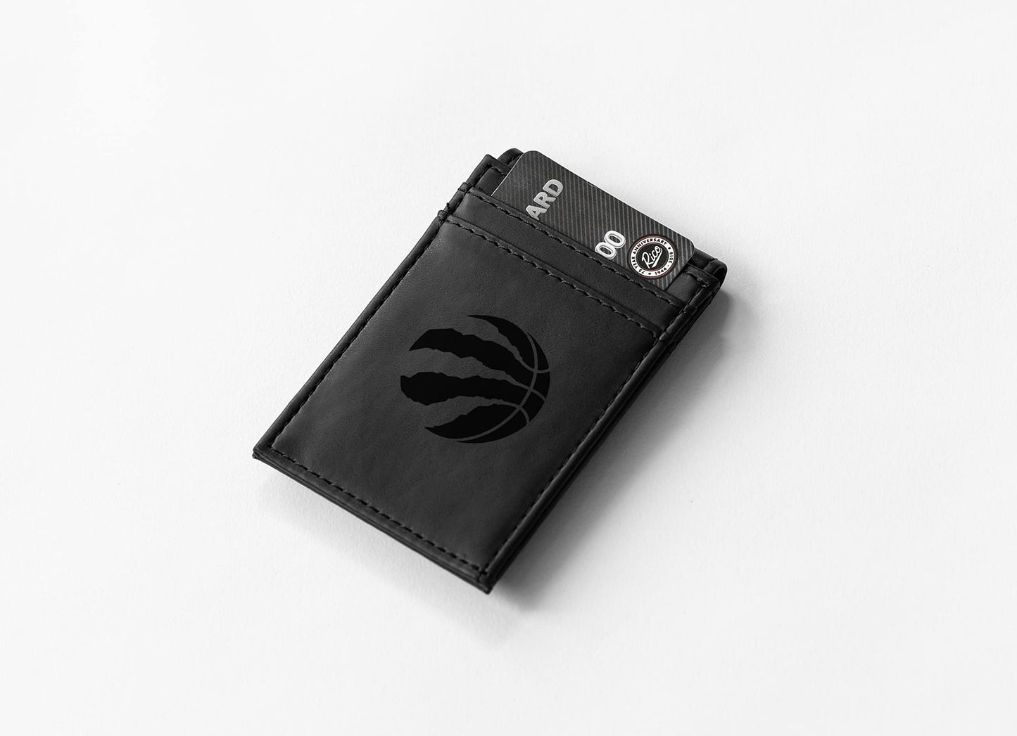 Raptors Laser Engraved Black Front Pocket Wallet