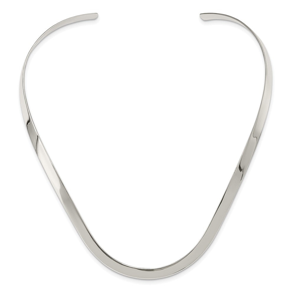 Sterling Silver 5mm Polished Neck Collar 14 Inches