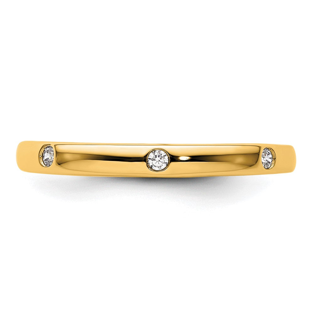 14k Polished Size 8 Bezel-set 1/10 carat Diamond Complete Eternity Band