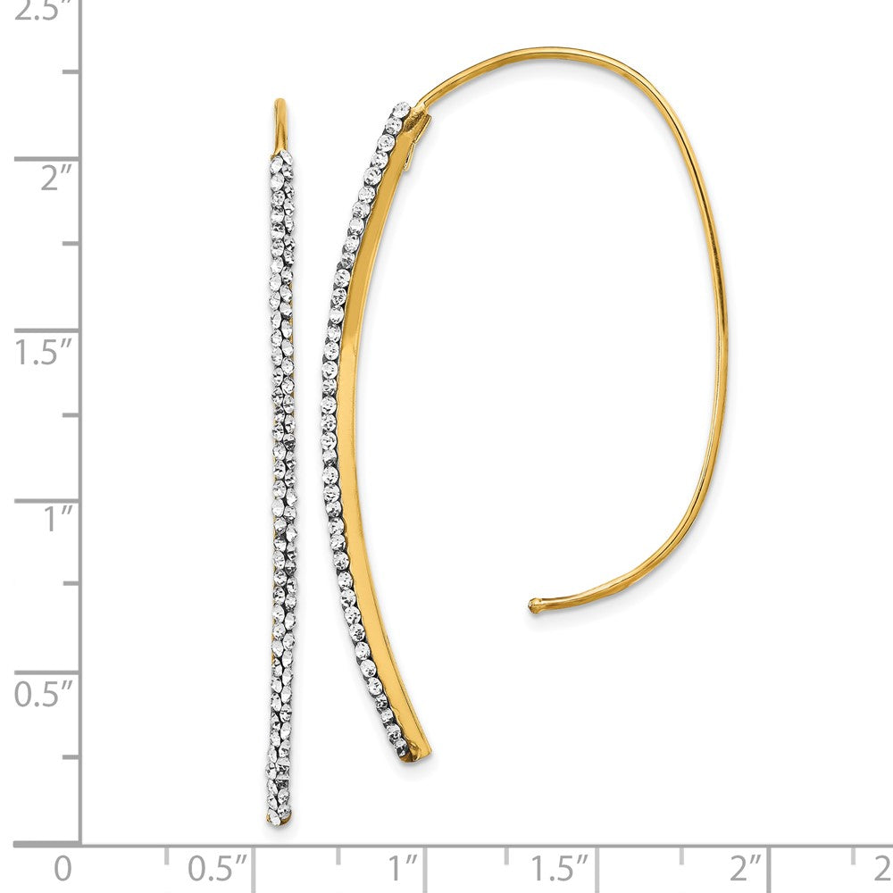 14k Polished Crystal Threader Earrings