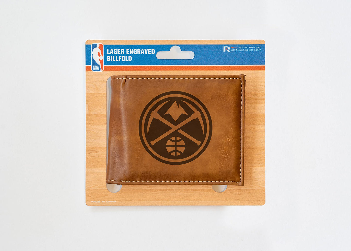 Denver Basketball Nugget's Laser Engraved Brown Billfold Wallet